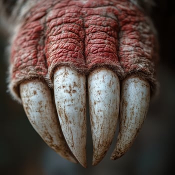 A close up of a bear's claws photo