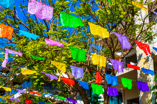 Mexican celebration and festive decorations in Mexico. photo