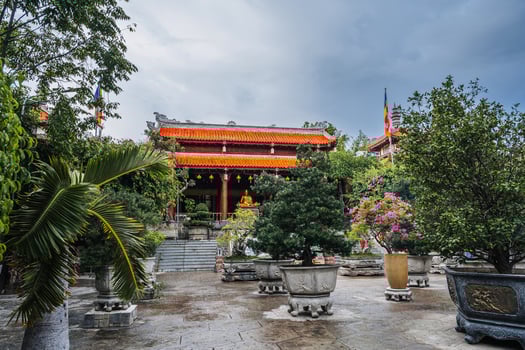 Buddhist temple at Long Son Pagoda in Nha Trang in Vietnam in Asia photo