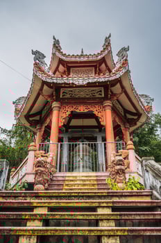 Buddhist Tower at Long Son Pagoda in Nha Trang in Vietnam in Asia photo