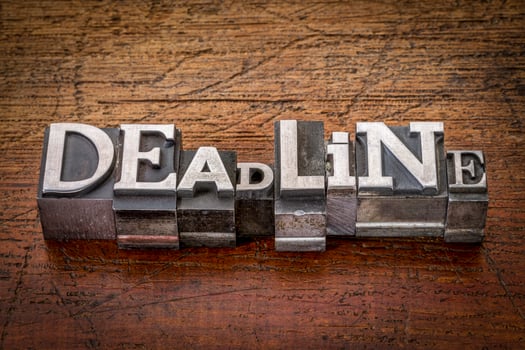 deadline word in metal type photo