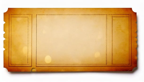 Vintage ticket on white background. Retro ticket. Vintage certificate. photo
