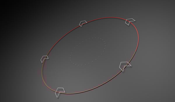 Background, circle frame, abstract technology, 3D illustration photo