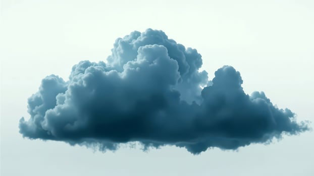 Dramatic dark cloud against soft sky backdrop photo