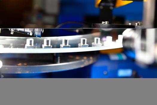 High-quality control in manufacturing optical sorting machine for fasteners nuts in product line photo