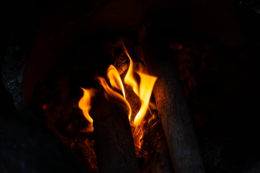 Burning wood branch texture for warm and atmospheric backgrounds in creative or professional projects photo
