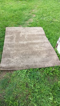 An Outdoor Rug Carefully Positioned on a Lush Green Lawn to Enhance Comfort and Aesthetic Appeal photo