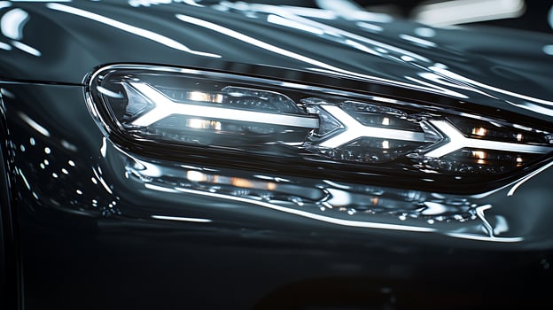 A Study of Light Behavior in a Close-Up of Car Headlights photo