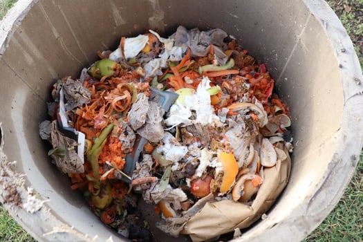 Composting Waste Using Organic Materials Effectively in a Compost Bin for Gardening photo