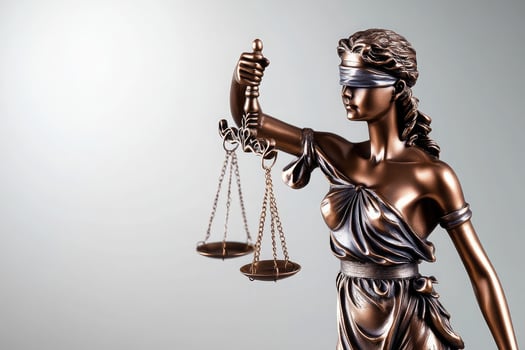 Lady Justice Statue Scales of Justice Bronze Figurine Law Symbol Legal Concept photo