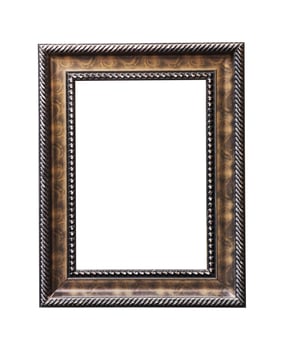 Vintage wooden frame isolated photo