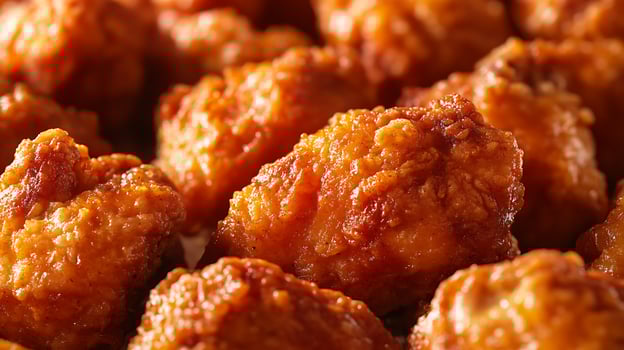 Chicken Fry Close-Up, Crispy Golden Exterior and Juicy Interior photo