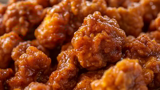 Golden-Brown Chicken Fry Close-Up, Mouthwatering and Delicious photo