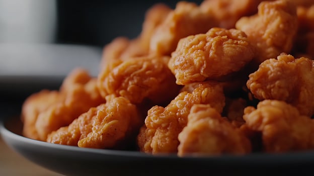 Close-Up View of Perfectly Fried Golden Chicken, Irresistible photo