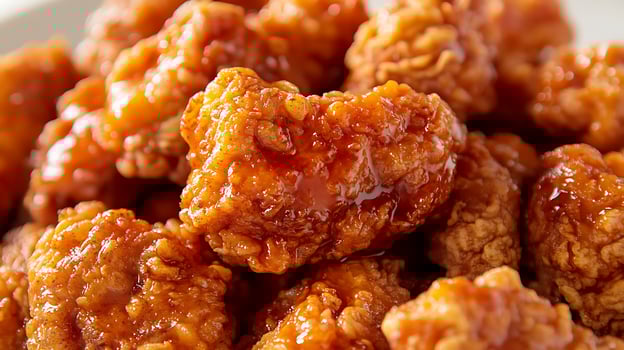 Golden Chicken Fry Close-Up, Crispy Exterior, Tender Interior photo