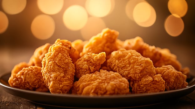 Hot and Crispy Chicken Fry with Magical Bokeh Charm photo