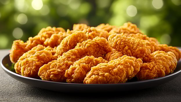 Delicious Fried Chicken Close-Up with a Touch of Bokeh photo