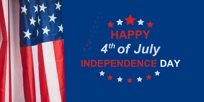 American flag with text Happy 4th of July Independence day photo