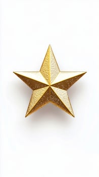 Decorative golden star surrounded by sparkling glitter on a light background photo