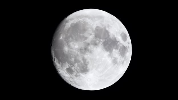 Bright full moon shines in the night sky illuminating the dark landscape and inspiring wonder in viewers around the world photo