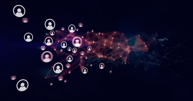 social network connection with people icons photo
