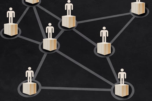 a group of people connected by a network photo