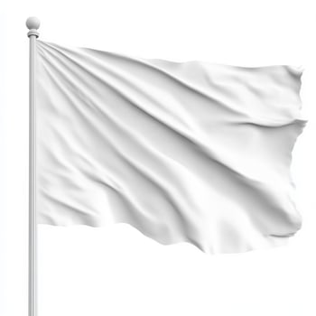 blank white flag isolated on white background photo