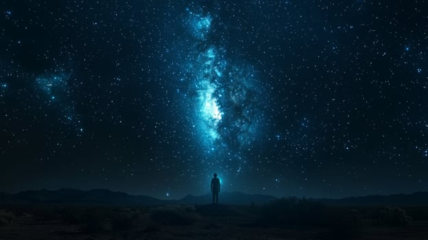 Majestic Milky Way Galaxy Night Sky Desert Landscape photo