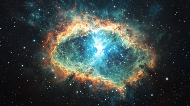 Cosmic Nebula Vibrant Star Birth Glowing Gas High Resolution Space Image photo