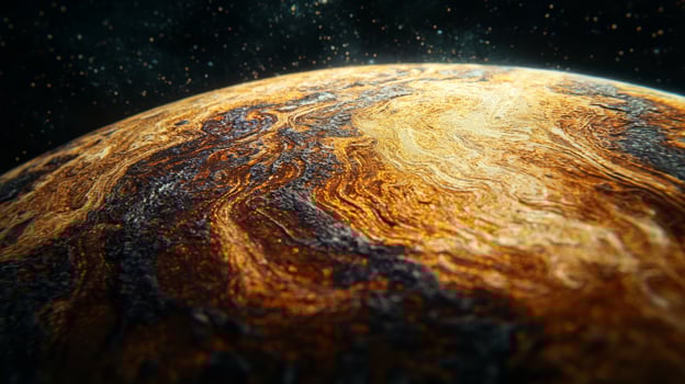Cosmic Planet Golden Swirls Space Texture High Res Astronomy photo