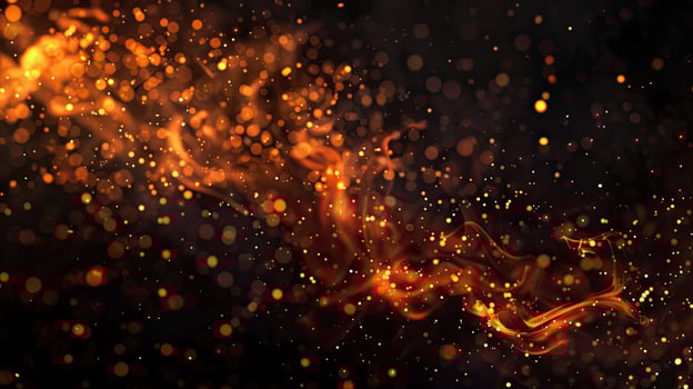 Fire and sparks on a black background photo