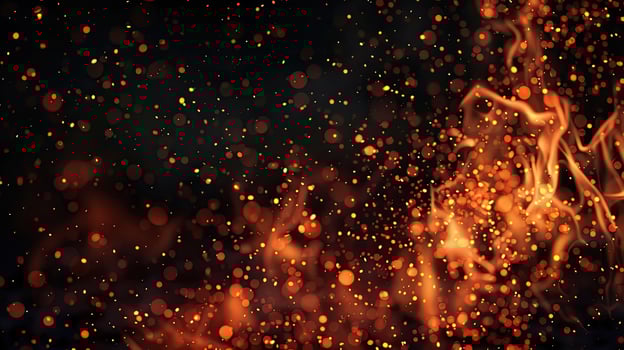 Fire and smoke on black background photo