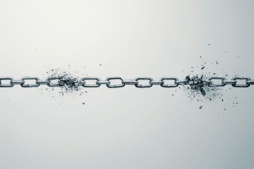 Breaking free from chains symbolizes liberation and new beginnings photo