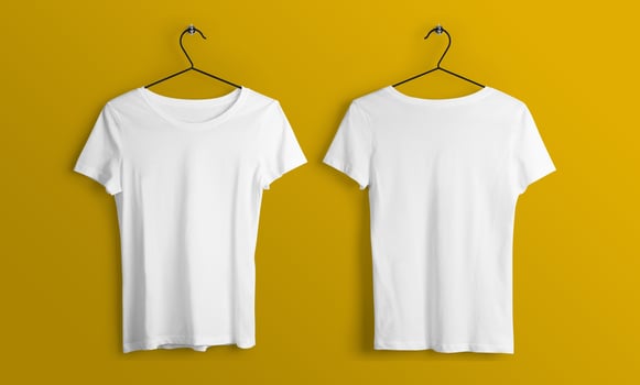 Front and Back White T-Shirt Long Sleeve Mockup With blank Background photo