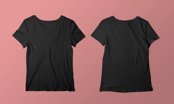 Front and Back Black T-Shirt Long Sleeve Mockup With blank Background photo