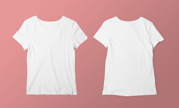 Front and Back White T-Shirt Long Sleeve Mockup With blank Background photo