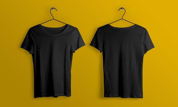 Front and Back Black T-Shirt Long Sleeve Mockup With blank Background photo