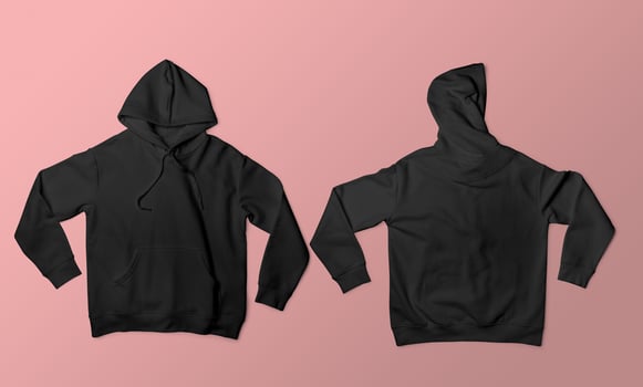 Front and Back White Hoodie Mockup With blank Background photo