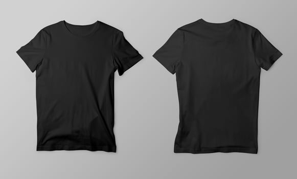 Front and Back Black T-Shirt Long Sleeve Mockup With blank Background photo