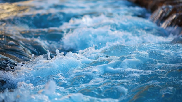 Water flowing over rocks in a stream photo