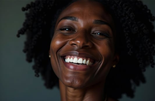 Large portrait nice of young smiling beautiful woman, female image photo