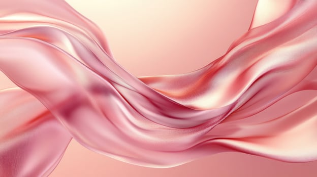 Delicate pink fabric waves exhibit graceful movement, perfect for artistic presentations or backgrounds photo
