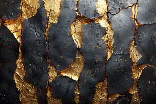 Abstract Gold and Black Texture - Luxurious Crackle Design for Art Print or Card photo
