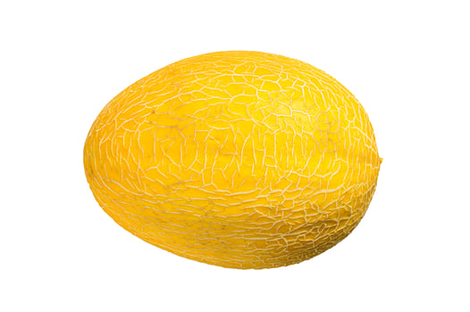 Whole yellow ripe melon. Isolated on white background. photo