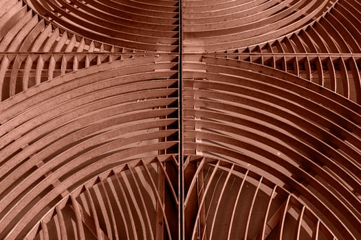 Abstract Metal Grid with Curved Lines in Mocha Tone photo