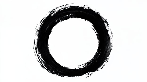 Black Ink Circle, Grunge Texture, Abstract Design Element photo