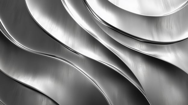 Silver foil texture with smooth and reflective abstract metallic background photo