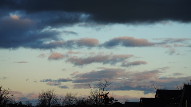 The beautiful sunset sky view with the colorful clouds as background photo
