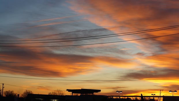 The beautiful sunset sky view with the colorful clouds as background photo