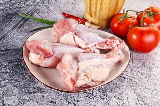 Raw turkey shoulder wing for cooking photo